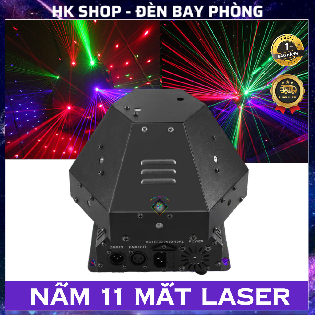 Đèn Sân Khấu Nấm Moving laser 11 măt bay phòng dùng cho bar pub karaoke [ Hàng Chính Hãng ]