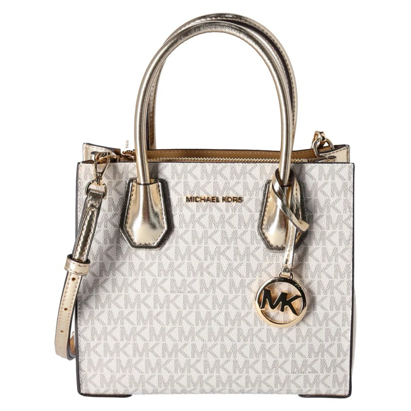 Túi MK Mercer Medium Pale Gold Signature PVC Messenger Crossbody Bag ...