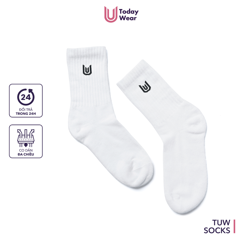 Ảnh Tất vớ nữ thể thao cao cổ Today U Wear chất liệu co giãn thoáng mát có lớp đệm chống chai 1