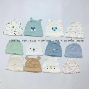 {FORM NHỎ} Set 2 mũ sơ sinh chất liệu cotton mềm mại, an toàn cho bé sơ sinh