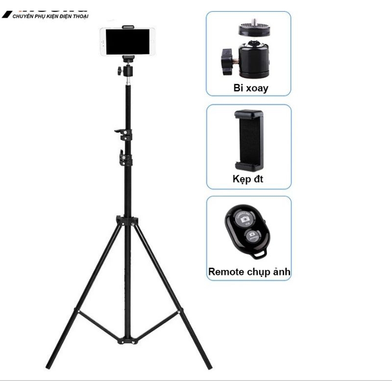 Gậy live stream,giá đỡ điện thoại,quay video,chụp ảnh ,dài 2m1.