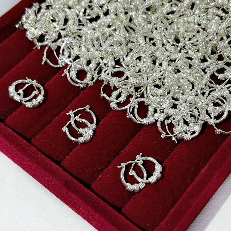 Ảnh Hoa Tai Bạc Dạng Tròn Cho Bé Gái - Minh Canh Jewelry 4
