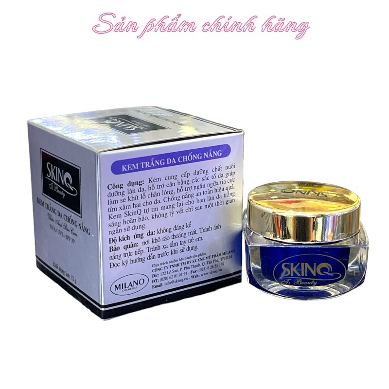 Kem skinQ trắng da chống nắng 12gram