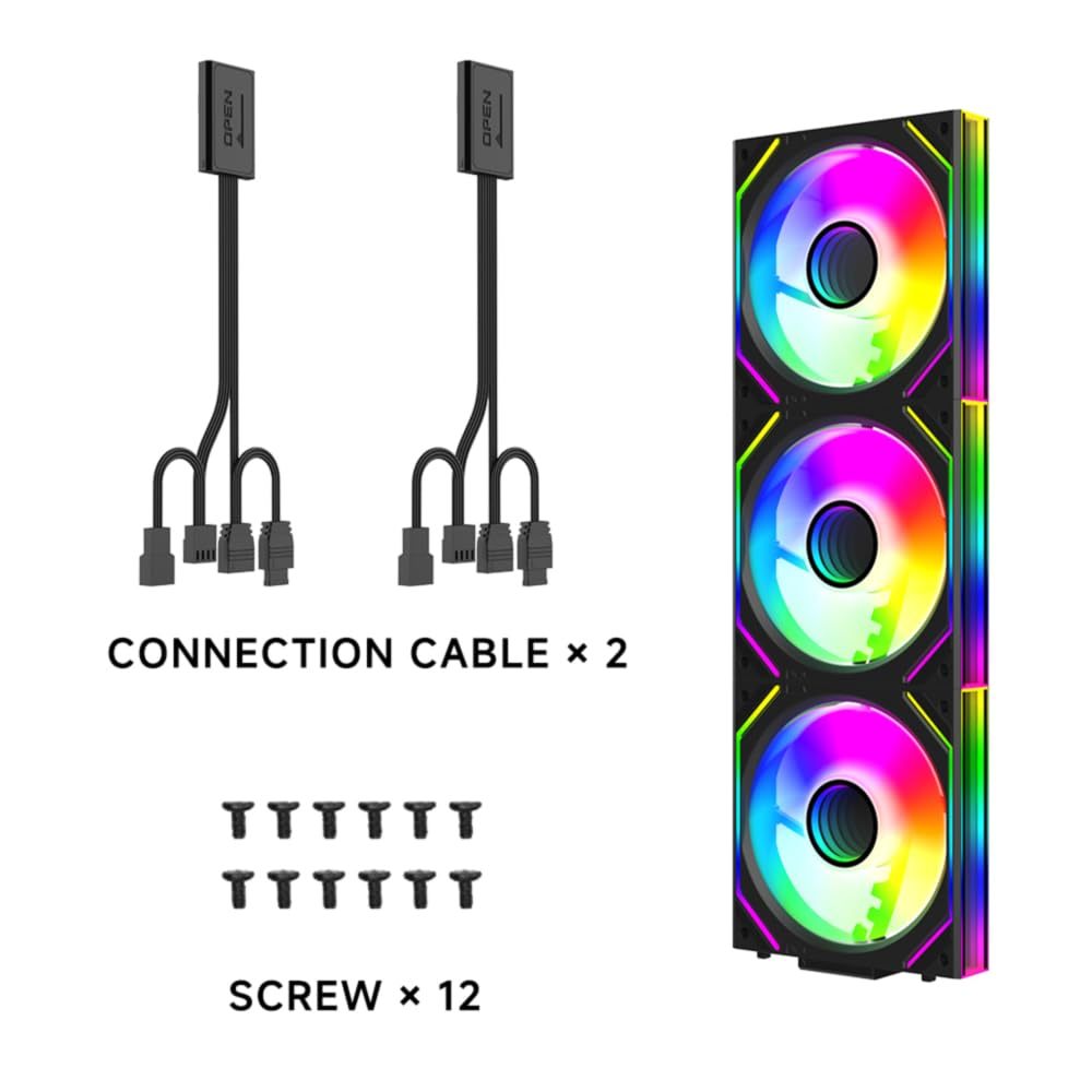 3 Ventilateurs RGB PC 120mm - Daisy Chain - 68CFM - Pour Gaming Et Refroidissement Puissant