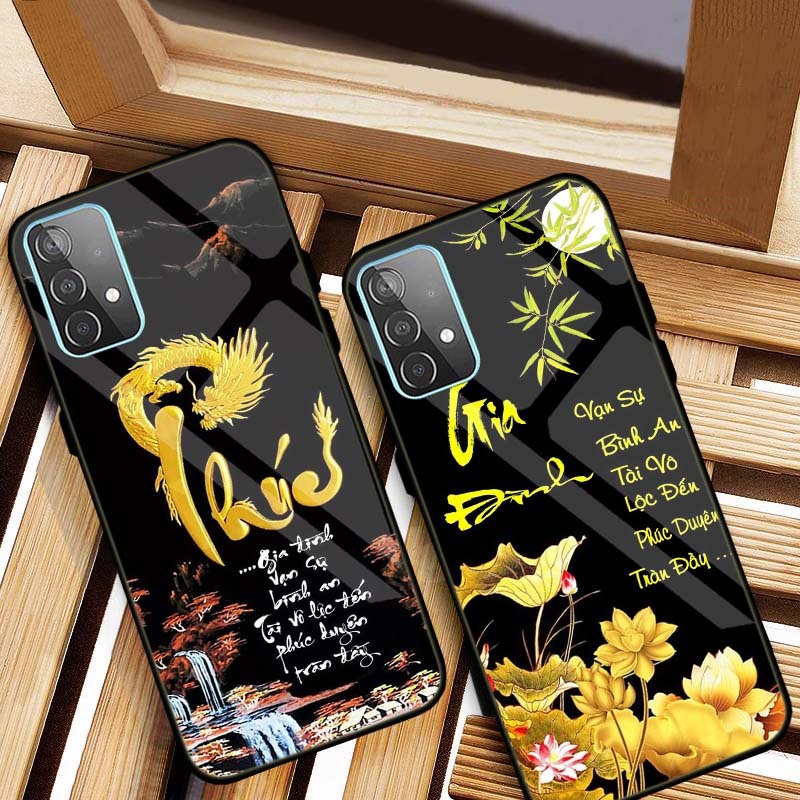 Ốp Lưng OPPO A16, A52, A92 Mặt Lưng Kính Cường Lực In 3D Cao Cấp