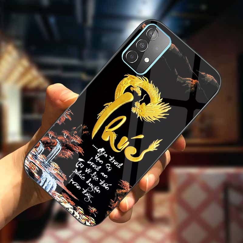 Ốp Lưng OPPO A16, A52, A92 Mặt Lưng Kính Cường Lực In 3D Cao Cấp