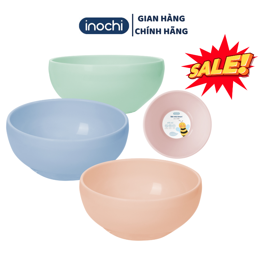 Bát nhỏ Amori 415ml INOCHI / chất liệu nhựa pp nguyên sinh, hạt màu, phụ gia kháng khuẩn