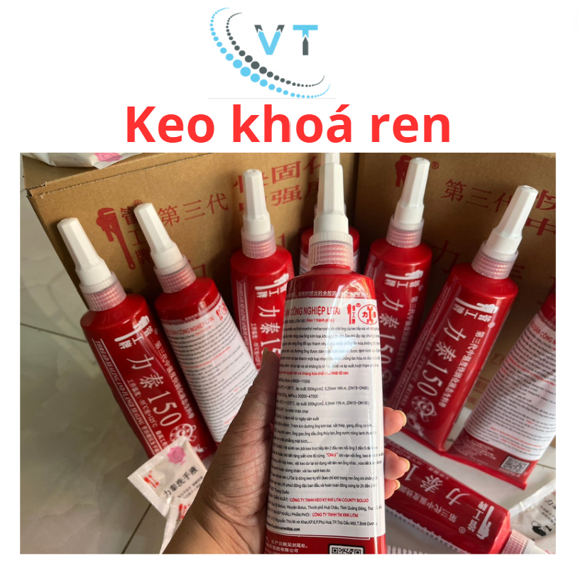Keo khóa ren (khóa ron) A150 lắp đặt ống PCCC, Khí Nén, Ống Dầu, Khí Gas,...