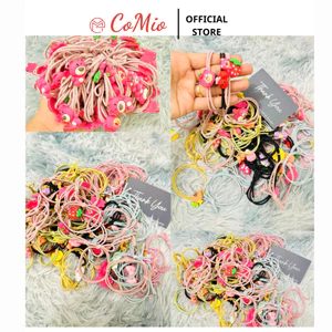 Dây cột tóc đính kèm phụ kiện hot trend gấu dâu lotso và hình thú nhiều màu sắc dễ thương cute cho bạn nữ