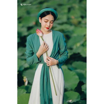 Áo dài tứ thân chụp sen kèm mấn nhiều màu