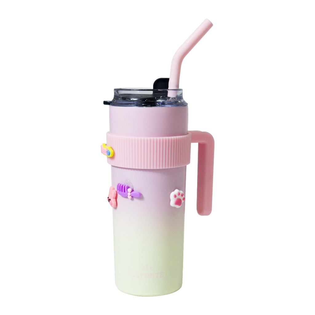 Ảnh Ly giữ nhiệt La Fonte Sticker 600ml Kèm Ống Hút 012294, Chất liệu thép không gỉ (SUS304) 3