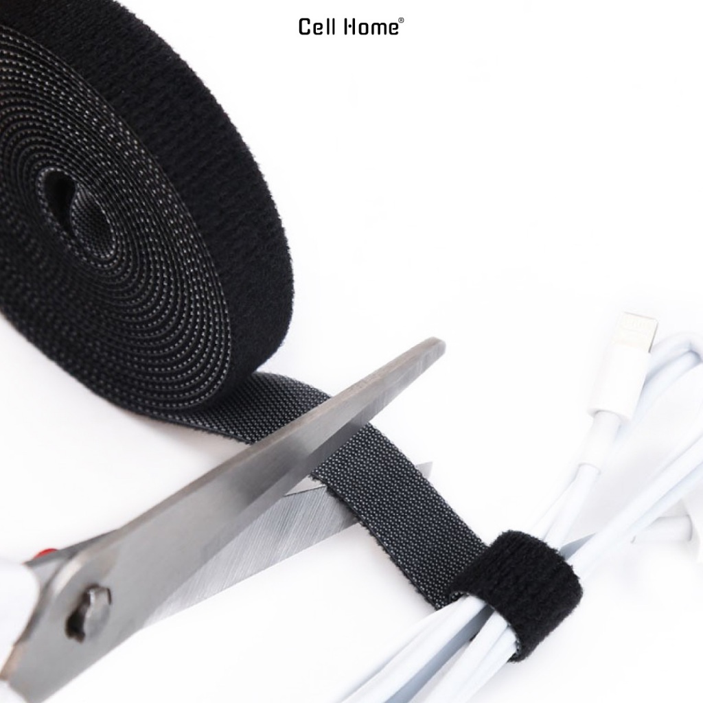 Cuộn 1.5 mét dây Velcro quản lý cáp tiện dụng chống rối màu đen