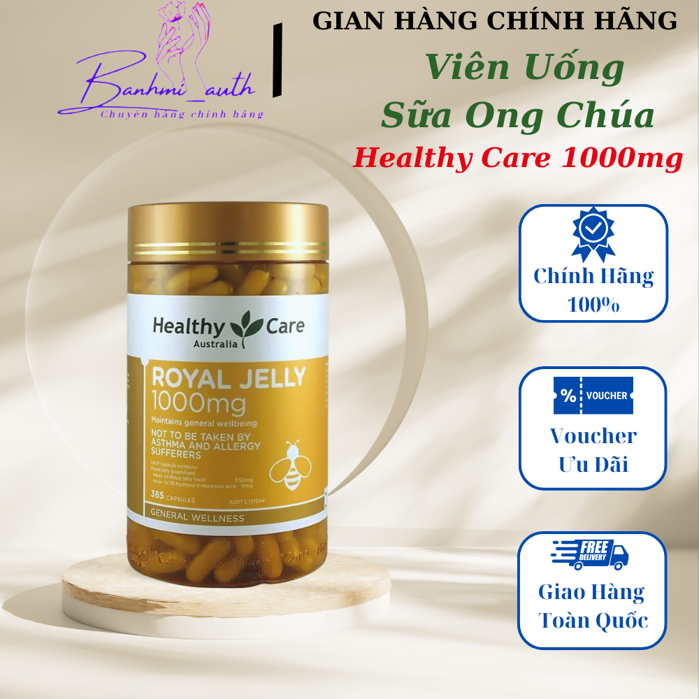 [HÀNG CHUẨN ÚC] Viên Uống Healthy Care Royal Jelly Sữa Ong Chúa 1000mg