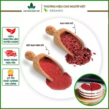 Bột gạo men đỏ 500g, bột và hạt tùy chọn, bột hồng cúc - Chợ Thảo Dược Việt