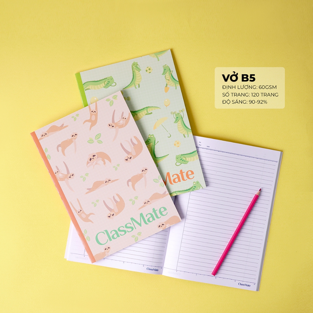 Vở Kẻ Ngang 120 Trang Classmate Vở B5 Có Bìa Cán Vân Chống Nước Dòng Kẻ 2 Màu Của Vở Viết Chống Lóa Mắt NB5-12-0608