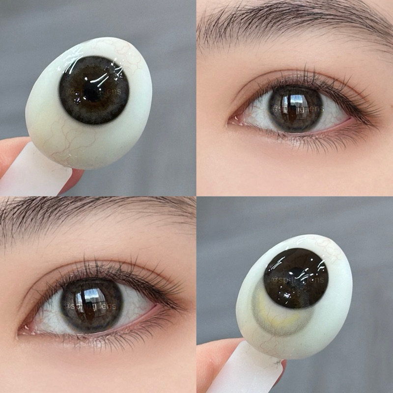 Kính áp tròng Sifah Gray xám trong vân hoa trong trẻo có giãn nhẹ 1 tháng | Spring Lens