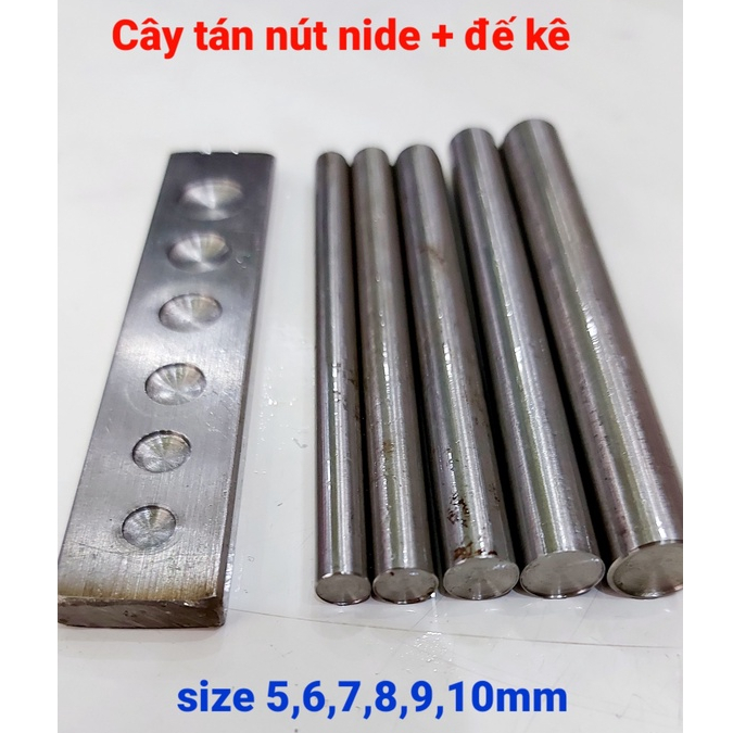 Cây đóng nút đinh tán rivet (nide) Bằng thép Size 5mm,6mm,7mm,8mm,9mm ...