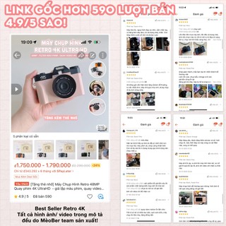[Tặng thẻ nhớ] Máy Chụp Hình Retro 48MP Quay phim 4K WiFi  - giả lập màu phim, quay video slow-mo lens wide by Meober