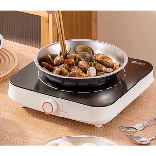 Đĩa inox trơn kiểu Hàn Quốc Chubby Chef dùng được trên bếp từ, có phản đường kính 20-28cm
