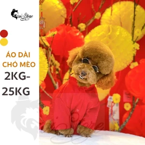 1-25kg áo dài Tết cho pets cưng, chó mèo vải gấm