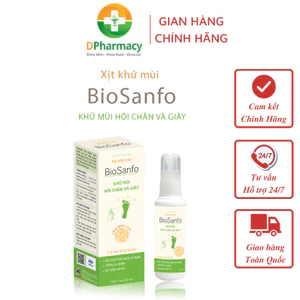 Xịt Khử Mùi BioSanfo, khử mùi hôi chân và giày, chai 50ml, mùi thơm nhẹ