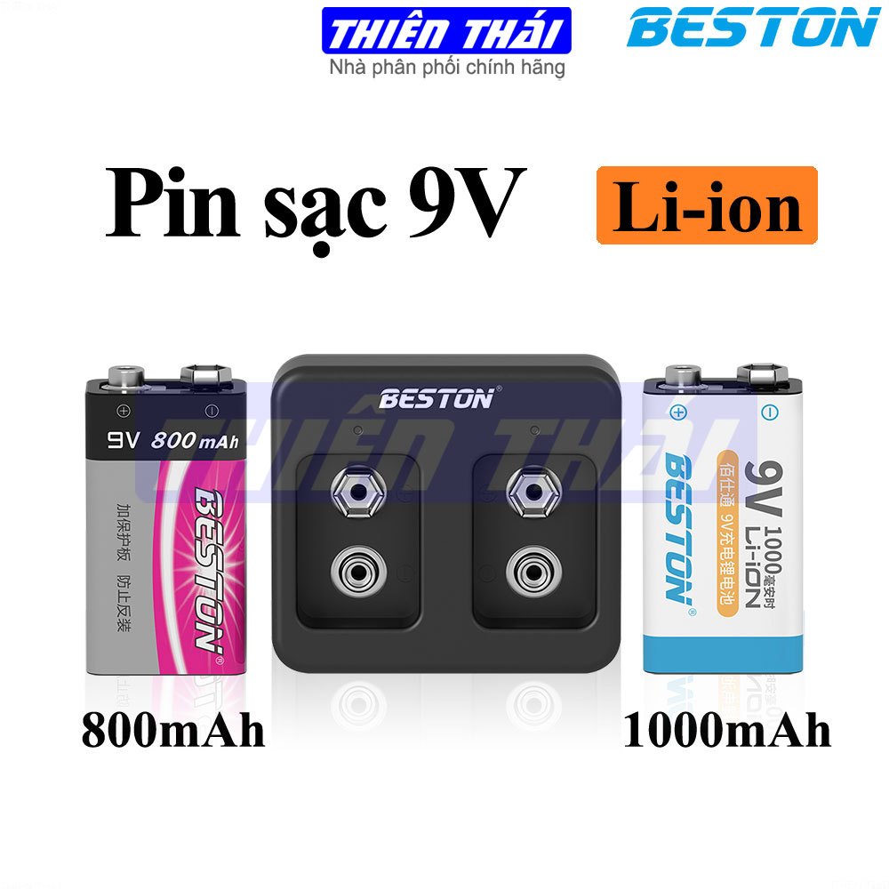 Pin sạc Li-ion 9V BESTON,bộ sạc BESTON M7005,Lithium(8.4V),9V 800mAh ...