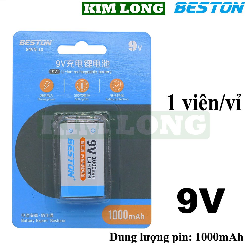 Pin sạc 9V BESTON,bộ sạc 9V BESTON M7005,pin sạc Li-ion 9V,pin 9V ...
