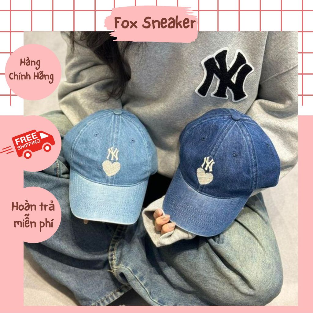 Nón MLB Denim Ny Logo Tim Màu Xanh Jean Chính Hãng | Fox Sneaker ...