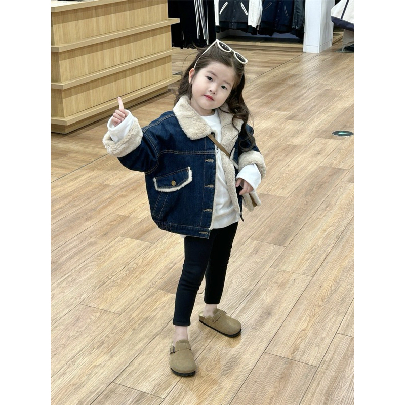 Áo khoác jeans lót lông cho bé 9-18kg