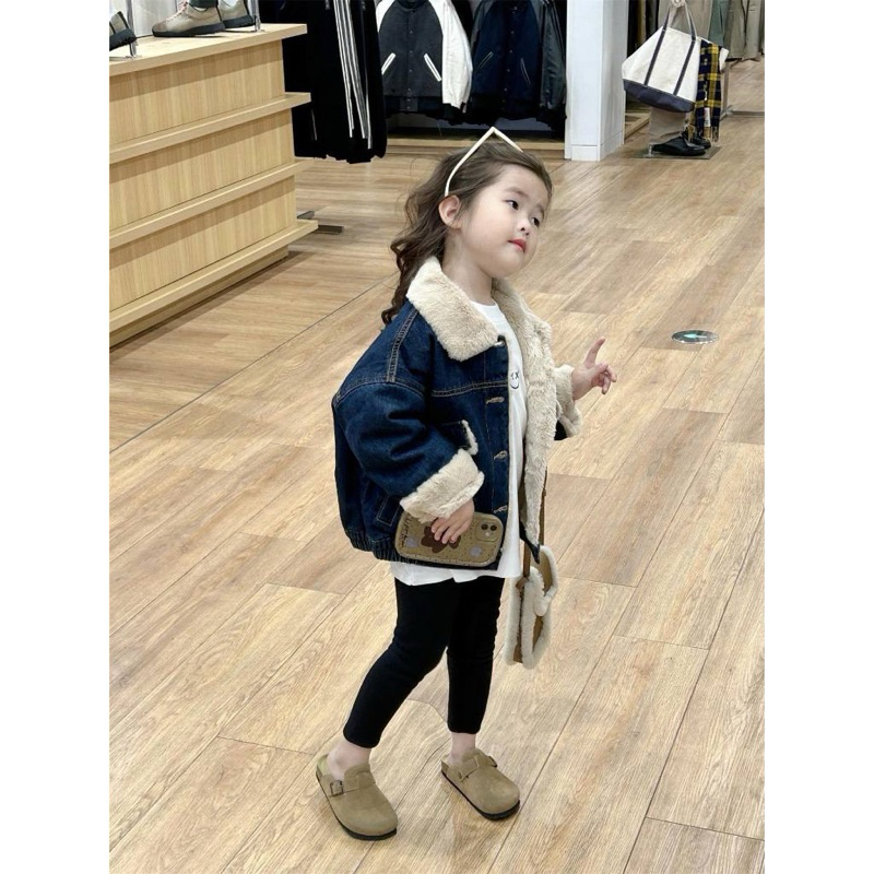 Áo khoác jeans lót lông cho bé 9-18kg