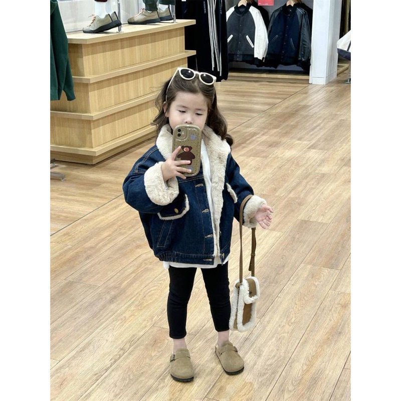 Áo khoác jeans lót lông cho bé 9-18kg