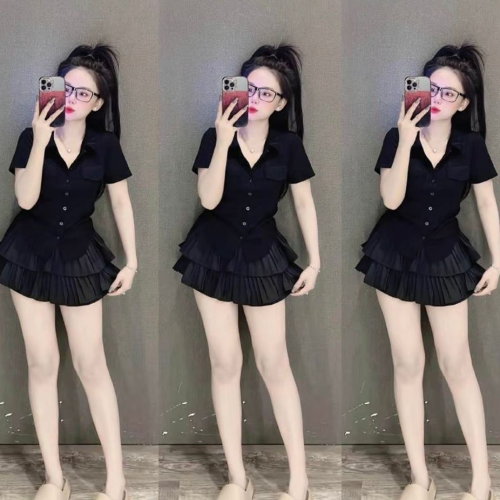Áo Thun Nữ Bigsize Cổ Polo Kiểu Sơ Mi Vải Tăm Lạnh Co Giãn Form Ôm Body Đẹp Dễ Thương ESHOP MS012
