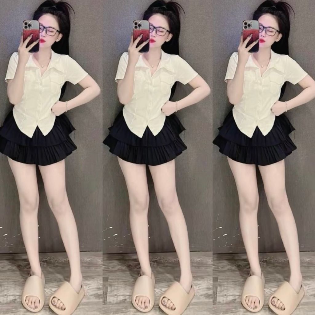 Áo Thun Nữ Bigsize Cổ Polo Kiểu Sơ Mi Vải Tăm Lạnh Co Giãn Form Ôm Body Đẹp Dễ Thương ESHOP MS012