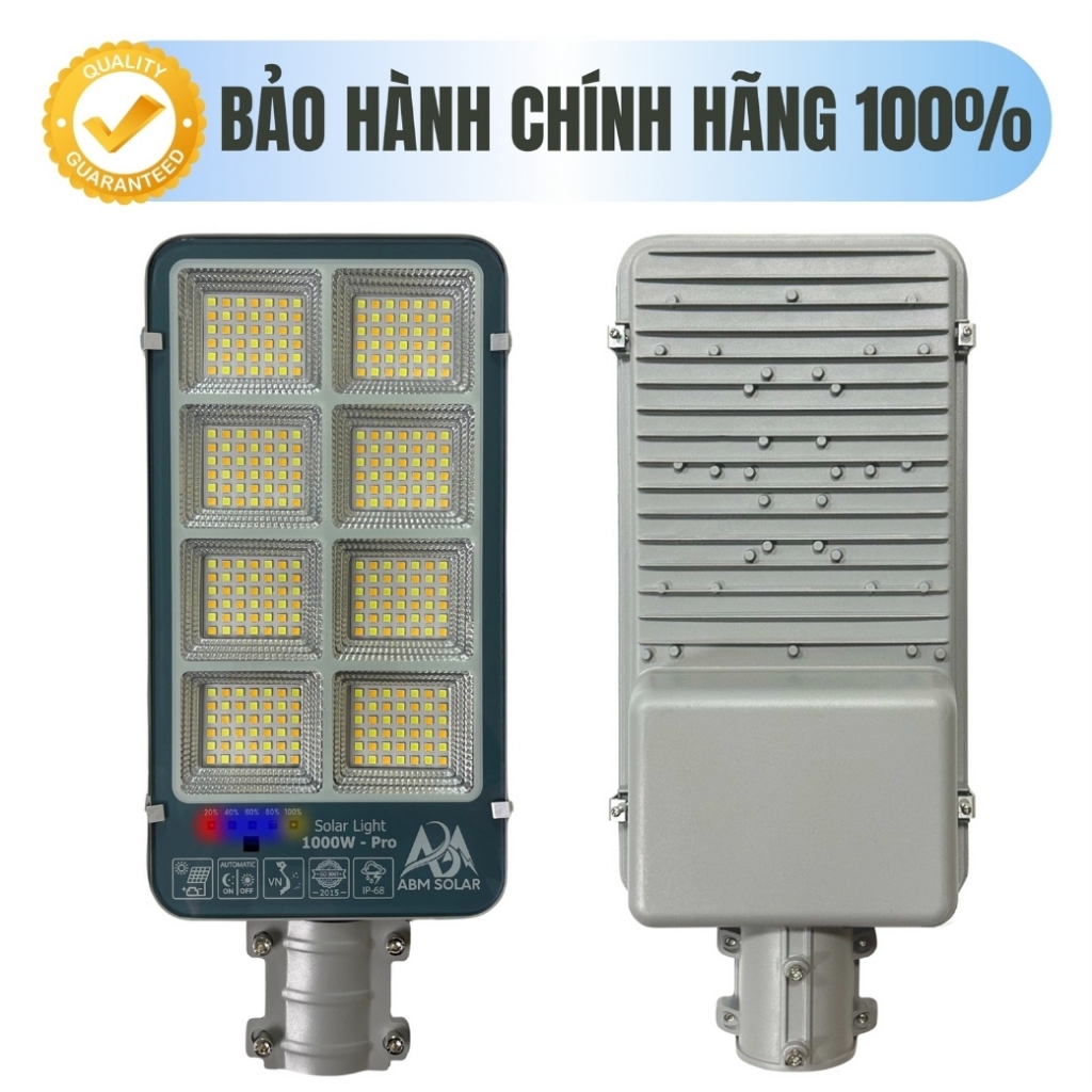 [1000W] Đèn Đường Năng Lượng Mặt Trời ABMSOLAR, Chiếu Sáng Đường Phố, Sân Vườn ,Chống Nước IP68 , Chất Liệu Nhôm Đúc