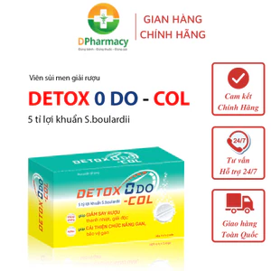 Viên sủi giải rượu bia DETOX 0 DO-COL, Hỗ trợ giảm nhanh nhức đầu, buồn nôn, say nguội khi uống rượu