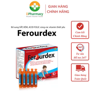 Siro Ferourdex Hỗ trợ bổ sung sắt, acid Folic, vitamin B12, hỗ trợ giảm nguy cơ thiếu máu, dễ uống