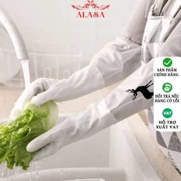 Găng tay cao su, găng tay lót nỉ dày dặn siêu dai, Găng tay rửa bát cao cấp, găng tay con hươu