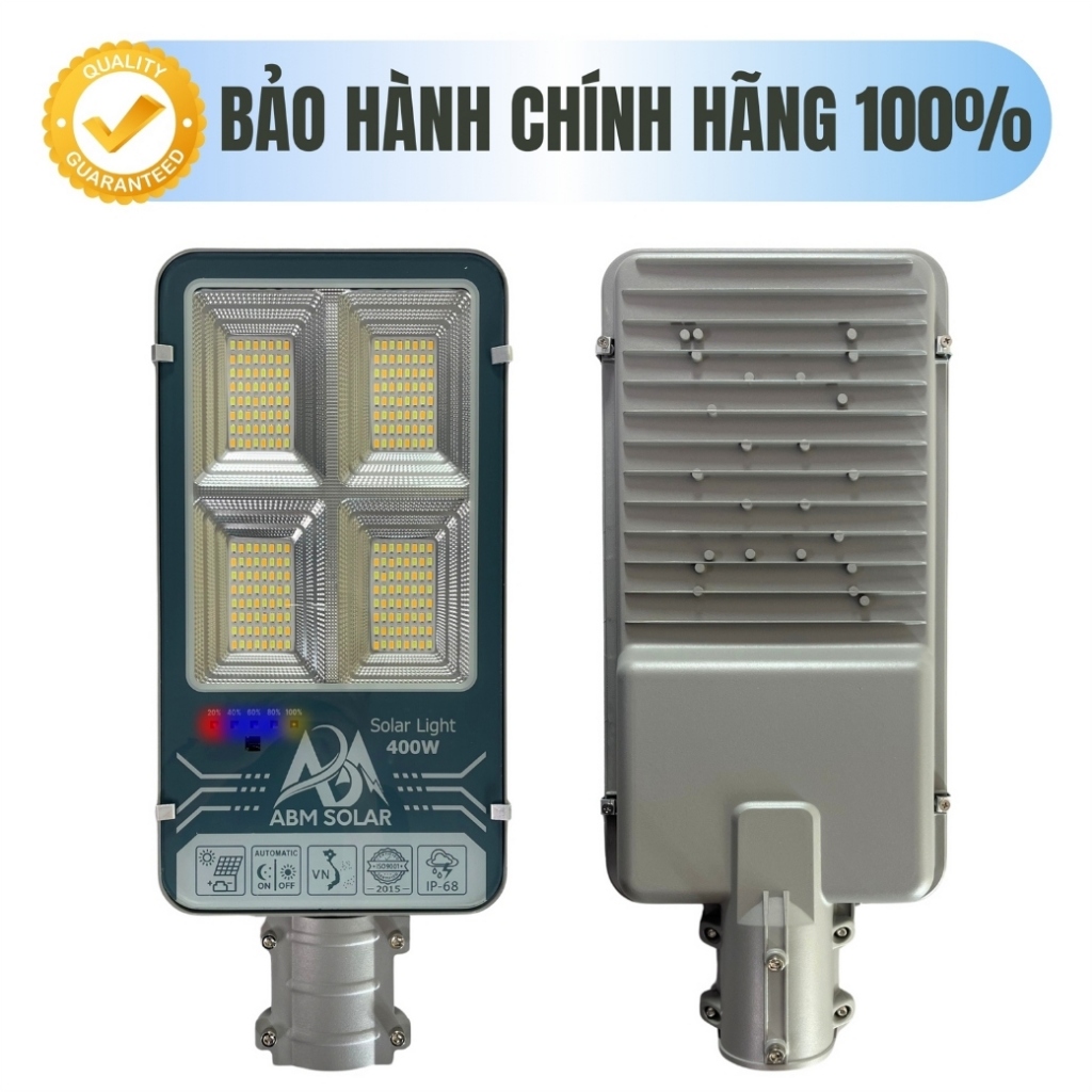 [600W] Đèn Đường Năng Lượng Mặt Trời Chiếu Sáng Đường Phố Sân Vườn, Đổi Màu Ánh Sáng, Vỏ Nhôm - ABM