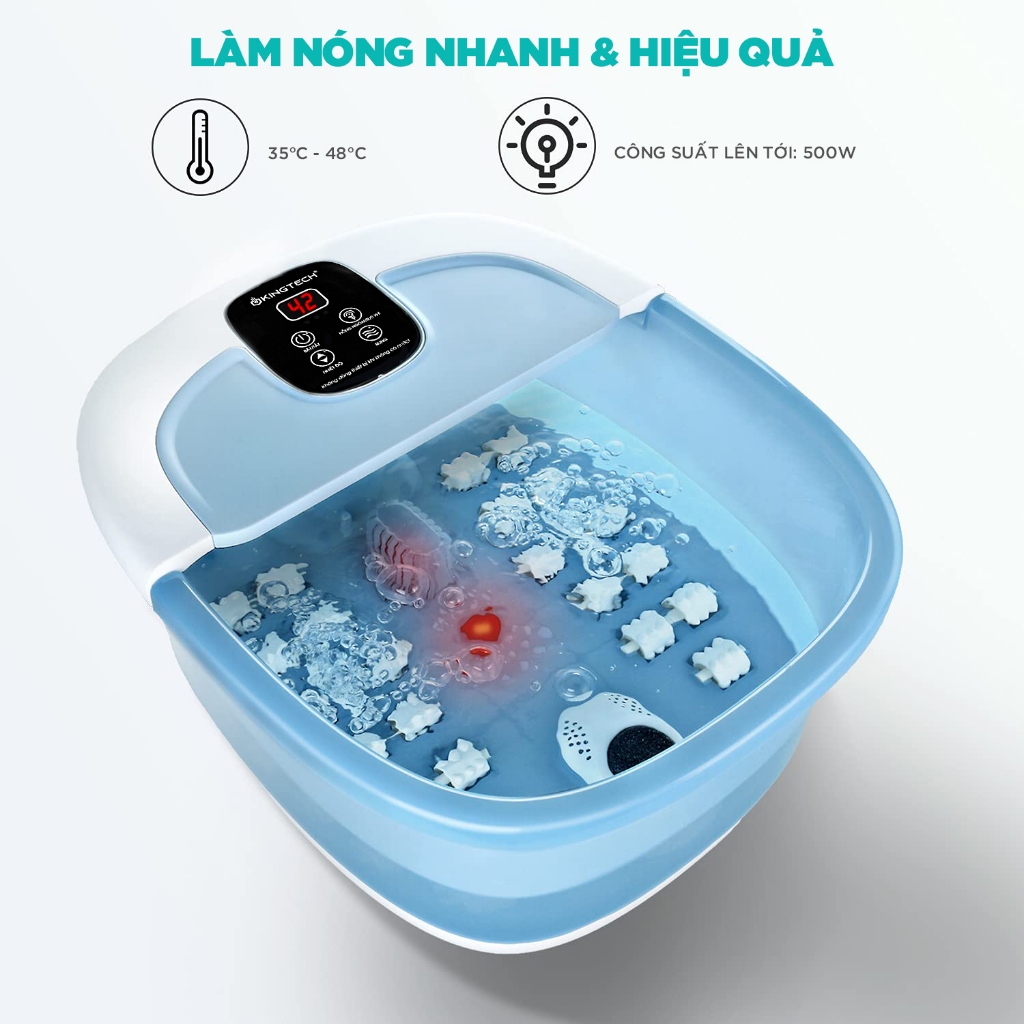 Ảnh Bồn Ngâm Chân Massage Cao Cấp KINGTECH BM-400, 22 Con Lăn Kết Hợp Ngâm Nước Nóng, Đèn Hồng Ngoại, Sục Khí Thư Giãn 2