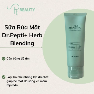 Sữa Rửa Mặt Dr Pepti Bạc Hà Herb Blending Cleansing Foam - Mẫu Mới 2024
