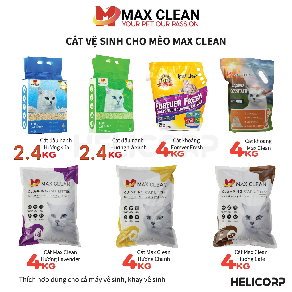 Ảnh Cát Mèo, Cát Vệ Sinh Cho Mèo Max Clean - HeLiCorp 1
