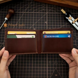 Ví nam thủ công tối giản Minimal Wallet bằng da bò nhập khẩu - Ví nam Mino Crafts - MÀU NÂU