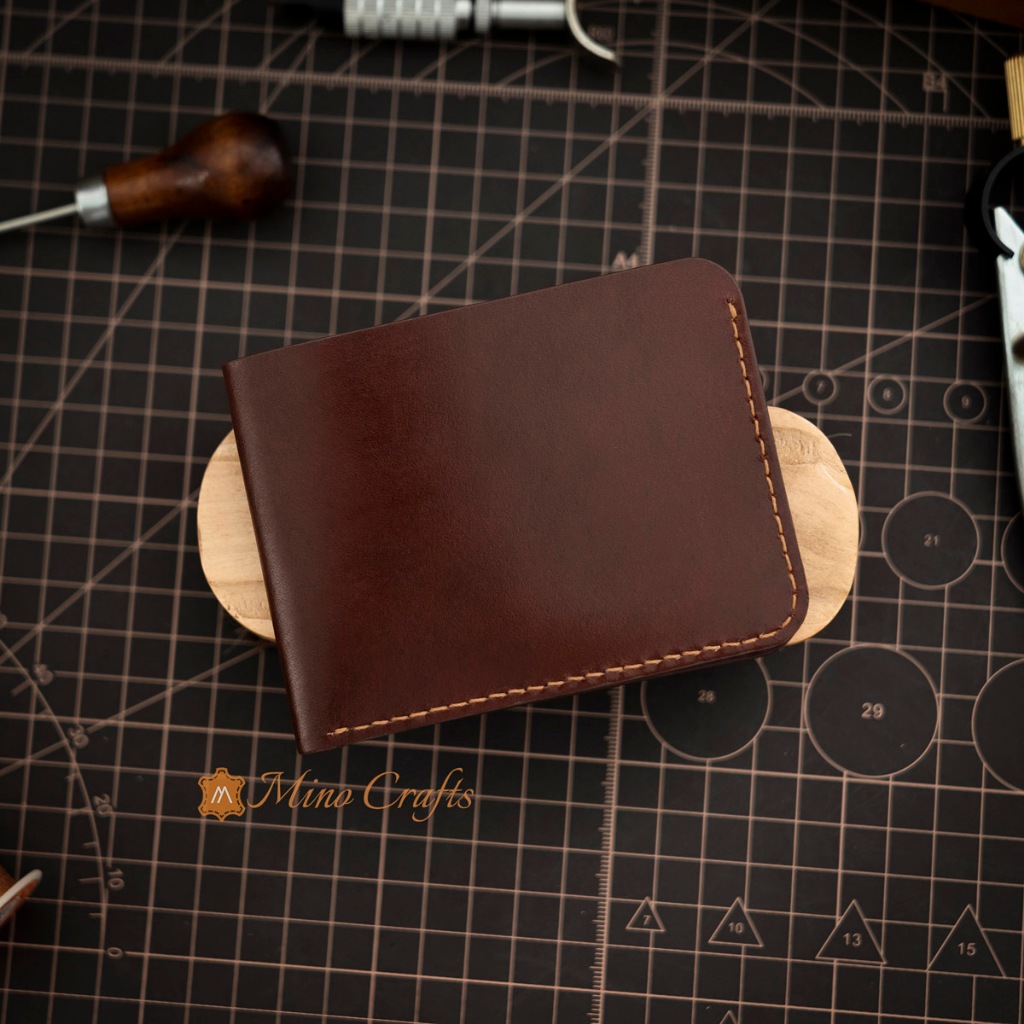 Ví nam thủ công tối giản Minimal Wallet bằng da bò nhập khẩu  - Ví nam Mino Crafts - MÀU NÂU