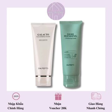 Sữa Rửa Mặt Tạo Bọt Hàn Quốc Dr.Pepti Bạc Hà Trà Xanh + Dr.Pepti Galacto Cleansing Foam