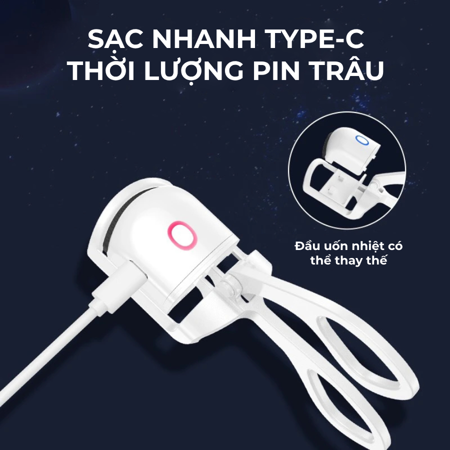 Kẹp Bấm Mi Điện Thông Minh, Máy Uốn Mi Bằng Điện Đa Năng Giúp Mi Cong Lâu Và Nhanh Chóng