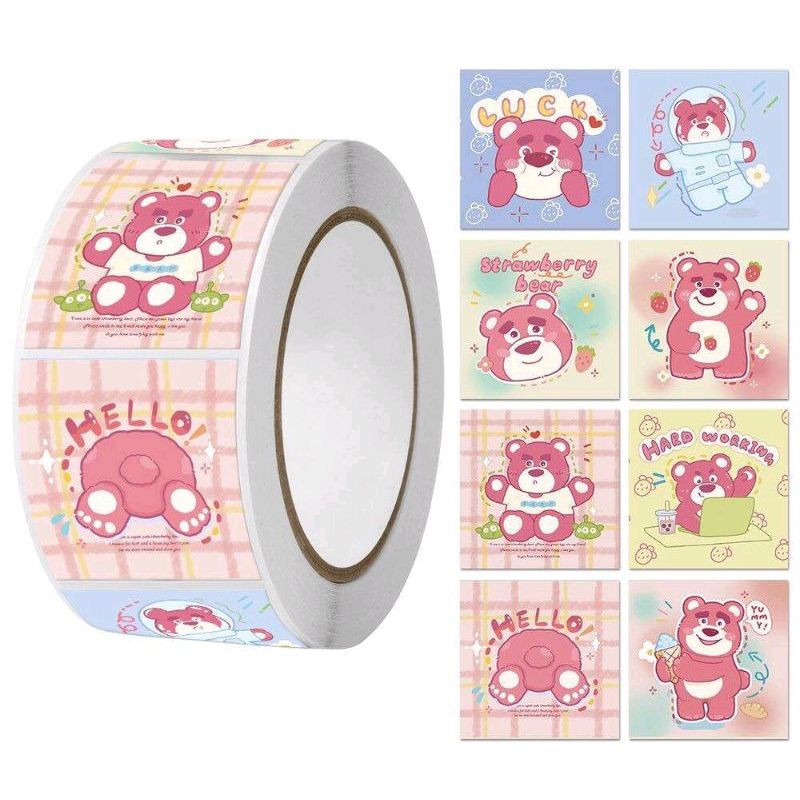 { Từ 1k } 50-100 hình dán sticker gấu dâu dễ thương | Shopee Việt Nam