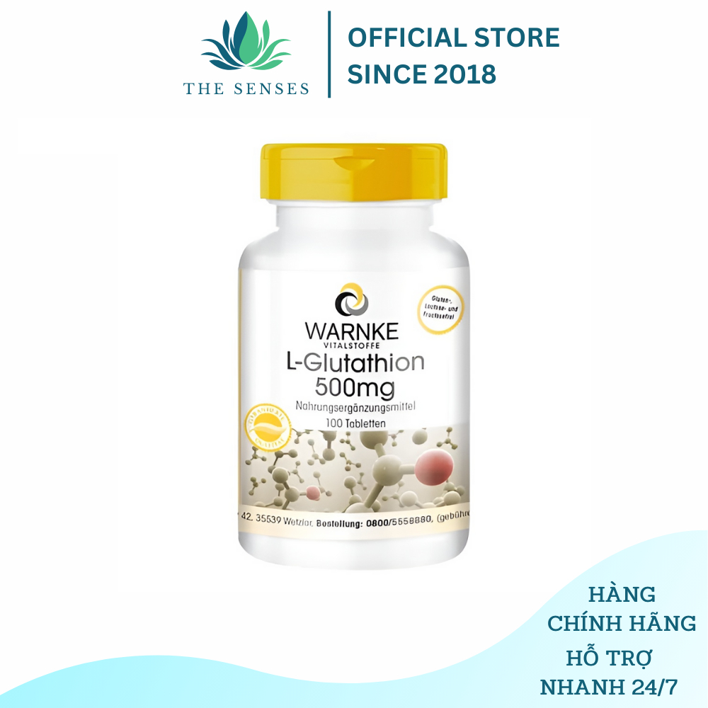 warnke l glutathione 500mg Viên uống trắng da Warnke L-Glutathione 500mg Đức, hộp 100 viên - The  Senses
