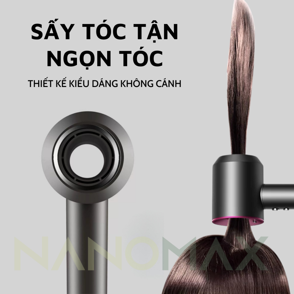Ảnh Máy Sấy Tóc NANOMAX High Speed 2 Chiều Nóng Lạnh Thiết Kế Không Lá Động Cơ Không Chổi Than 3 Tốc Độ Sấy 3 Chế Độ Nhiệt 2