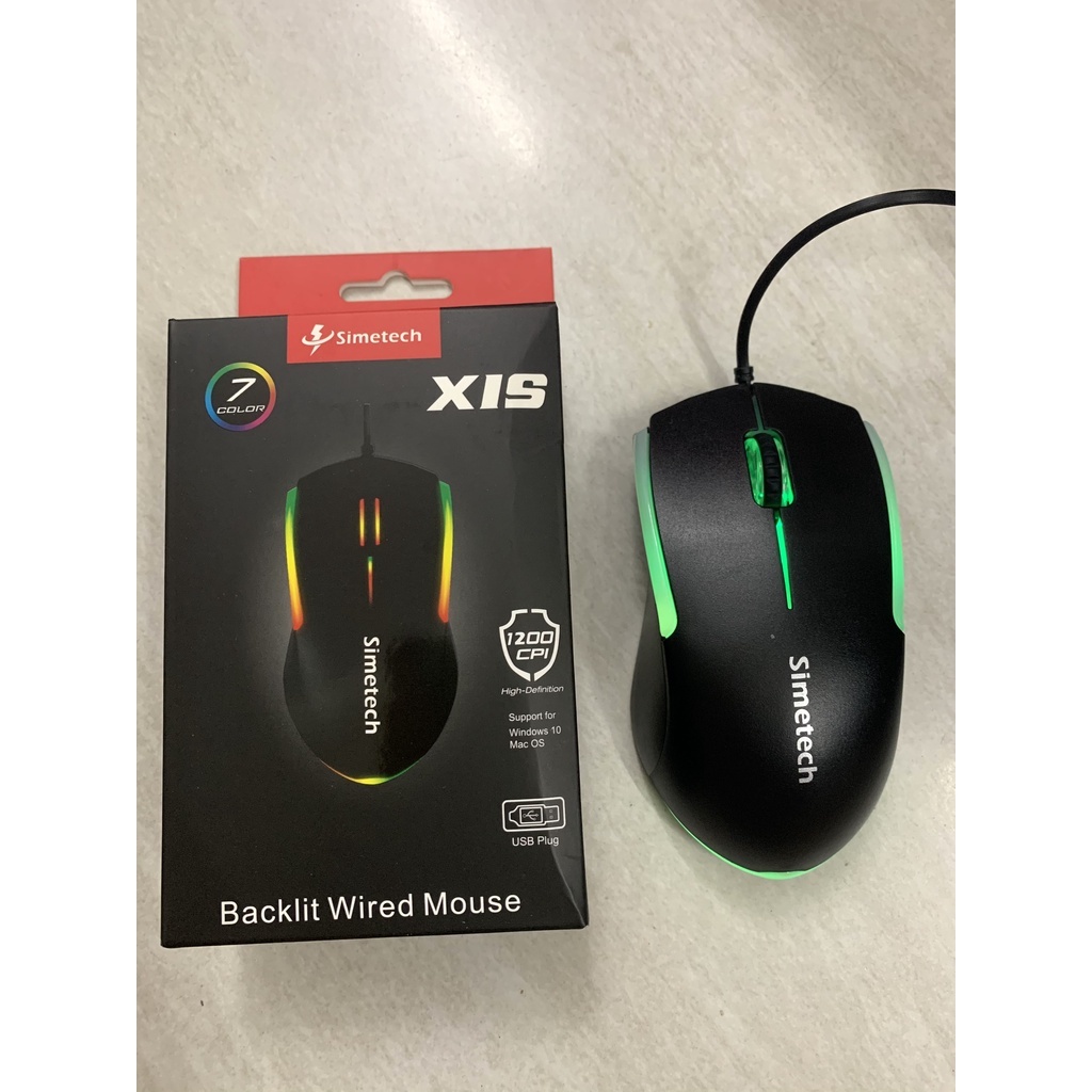 Chuột Simetech X1S Led 7 Màu 1200 CPI chuyên Game có dây | Shopee Việt Nam