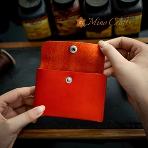 Mino Crafts - Ví nữ kẹp tiền - Đồ da Handmade